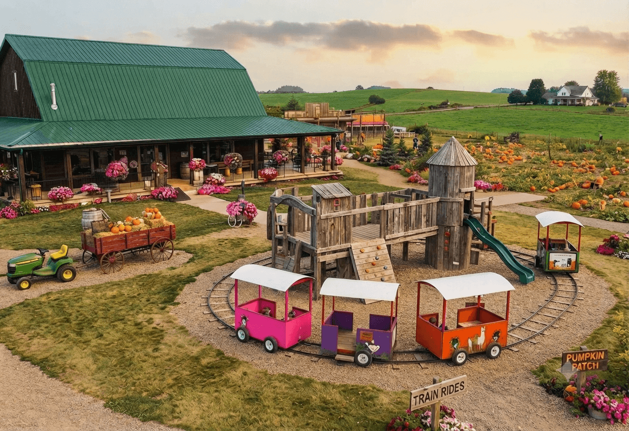 Family enjoying a farm activity